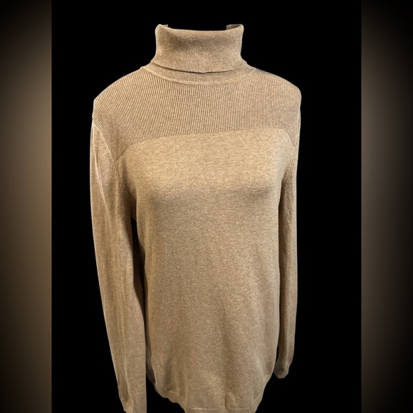 Talbots Classic Camel Turtleneck Sweater - Picture 2 of 6